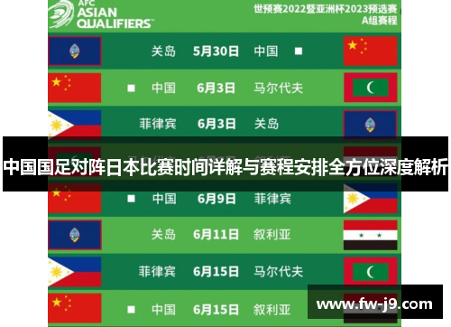 中国国足对阵日本比赛时间详解与赛程安排全方位深度解析 中国国足对阵日本比赛时间详解与赛程安排全方位深度解析